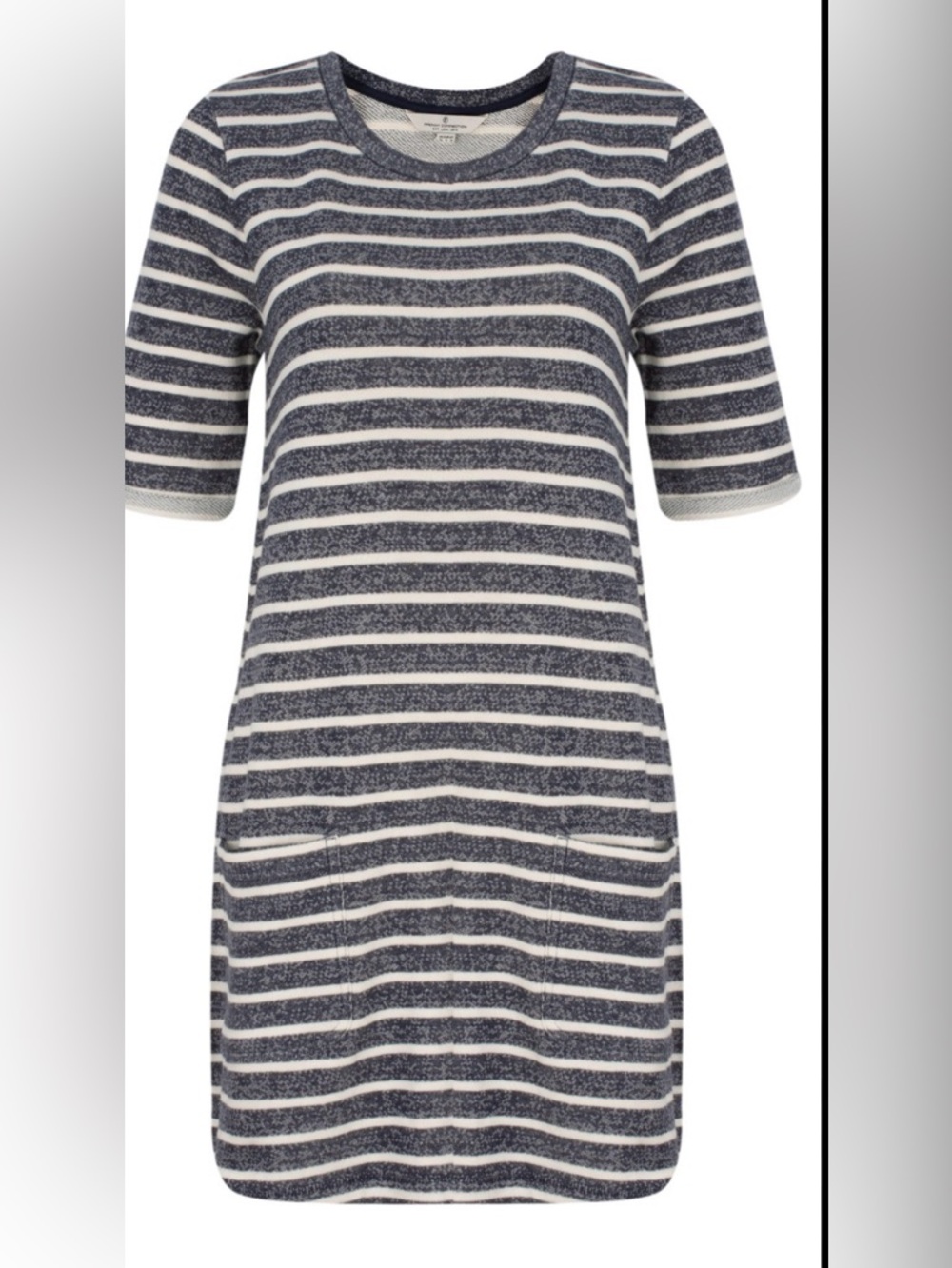 French Connection Blue/ Cream XS Normandy Stripe Mini T-Shirt Dress - Picture 1 of 5